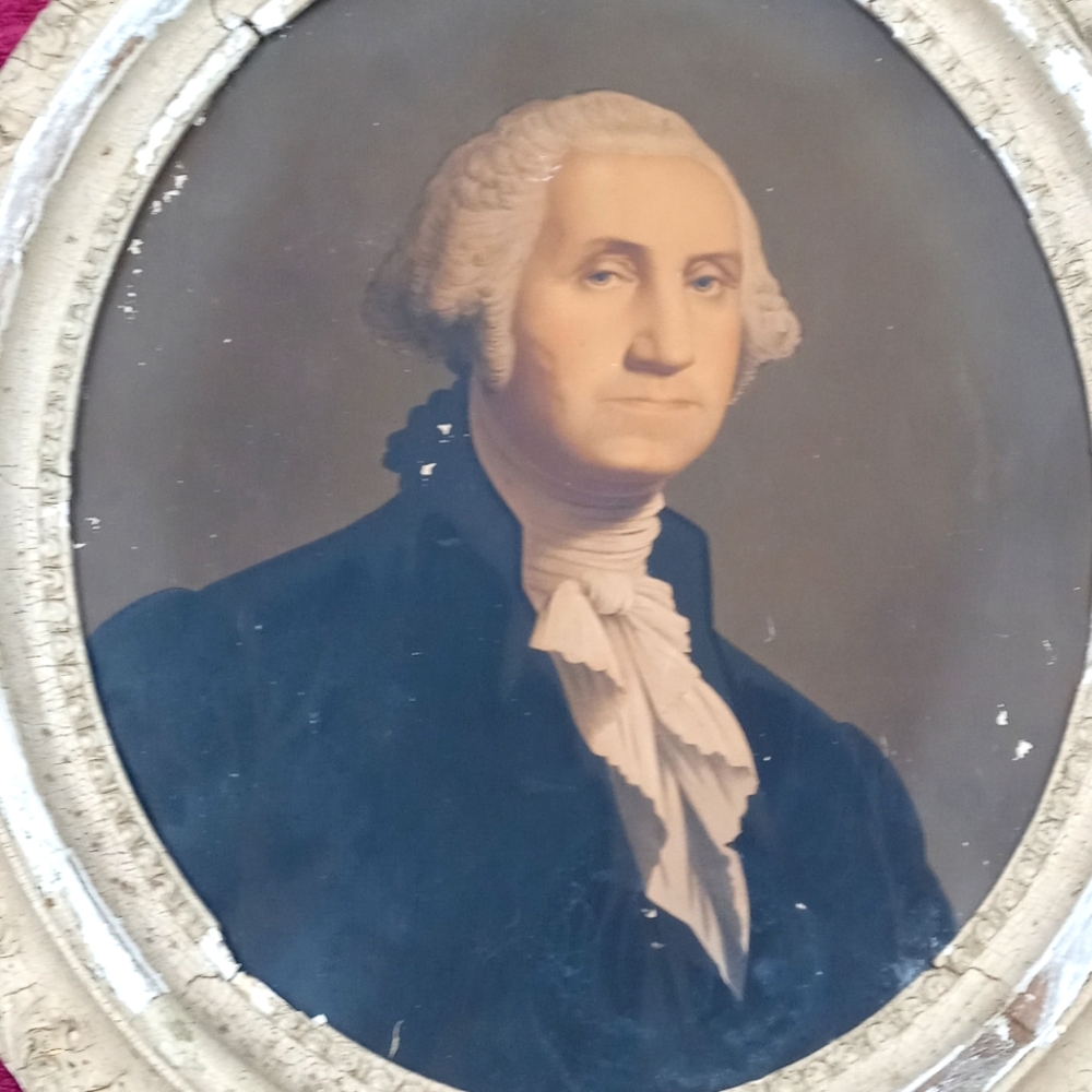 1865 Oil Portraits.  George and Martha Washington.  Strobridge & Co.